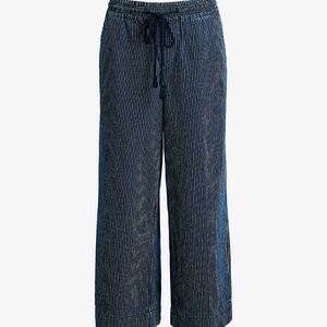 LOFT crop wide leg mid rise stretchy denim jeans, 30", blue